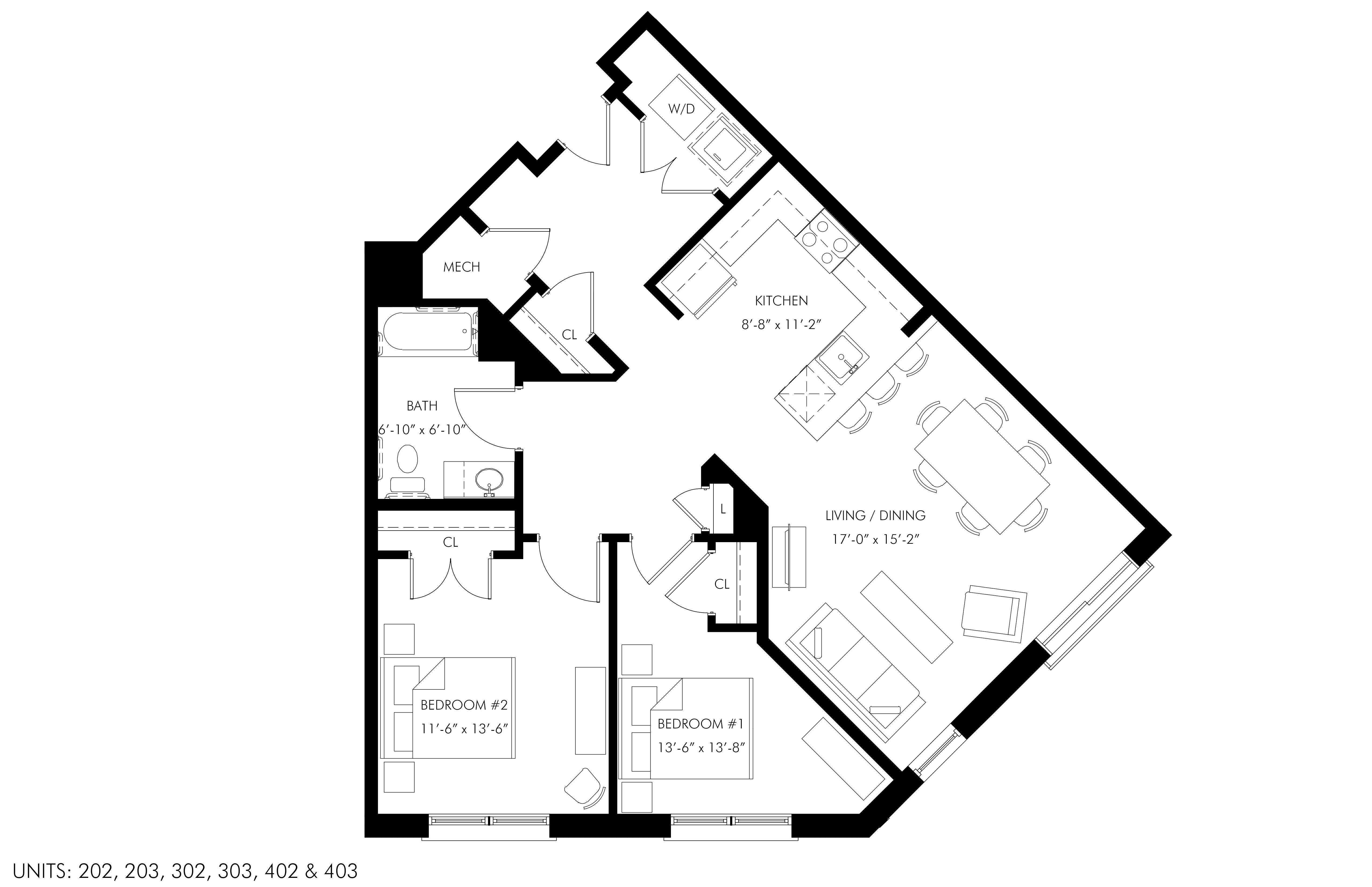 A black and white image of a house floor plan with labeled rooms.