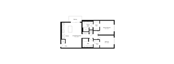 Two Bedroom Floor Plan at The Marc Luxury Apartments in Palm Beach Gardens, FL