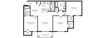Three Bedroom Two Bath at Belleair Place Apartments