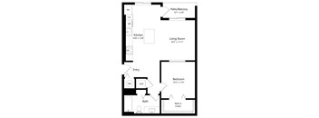 One Bedroom Floor Plan at Boca Vue Luxury Apartments in Boca Raton, FL