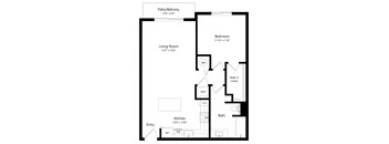 One Bedroom Floor Plan at Boca Vue Luxury Apartments in Boca Raton, FL