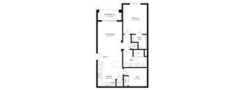One Bedroom Floor Plan at Boca Vue Luxury Apartments in Boca Raton, FL
