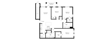 Three Bedroom Floor Plan at Boca Vue Luxury Apartments in Boca Raton, FL