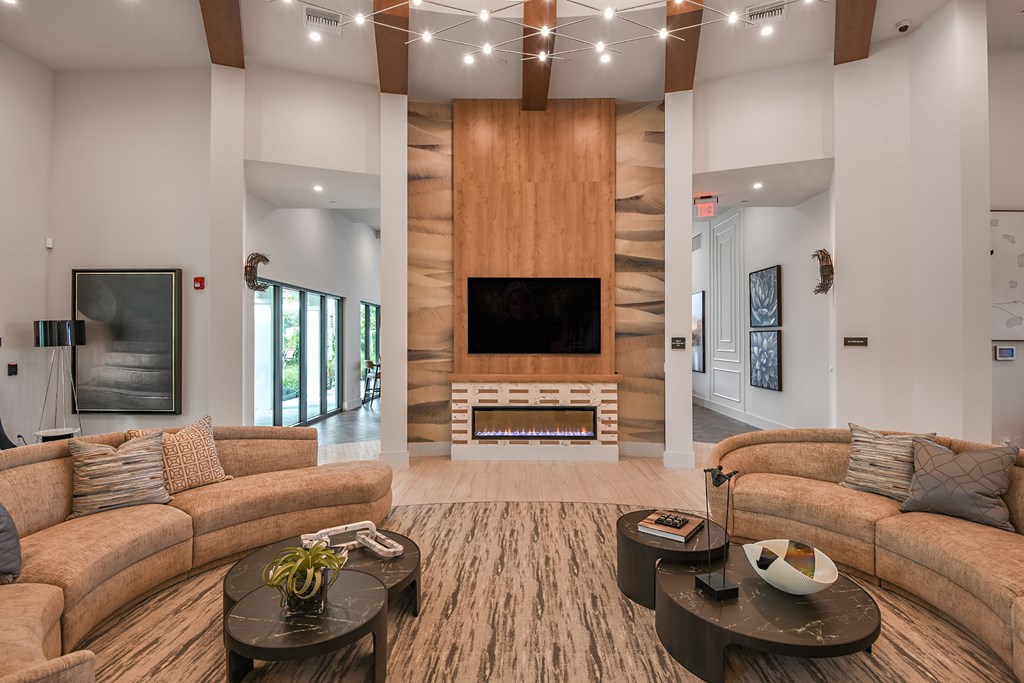 Fireside Seating at Boca Vue Apartments in Boca Raton FL
