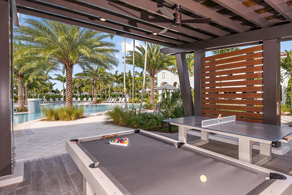Poolside Game Lounge at Boca Vue Apartments in Boca Raton FL