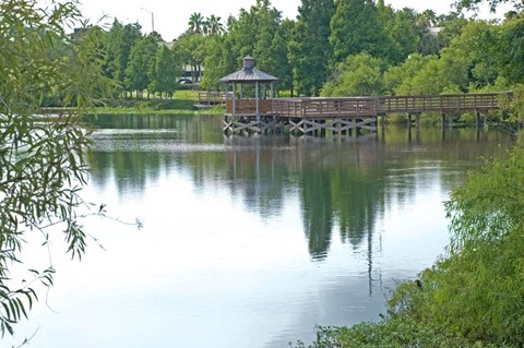 Lake and Dock at Booker Creek Apartments in St. Petersburg, FL