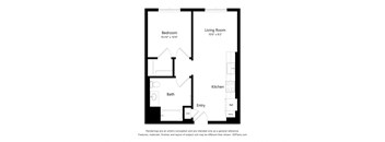 One Bedroom Floor Plan at Bryson Legacy Affordable Apartments in Los Angeles CA