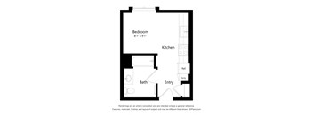 Studio Floor Plan at Bryson Legacy Affordable Apartments in Los Angeles CA