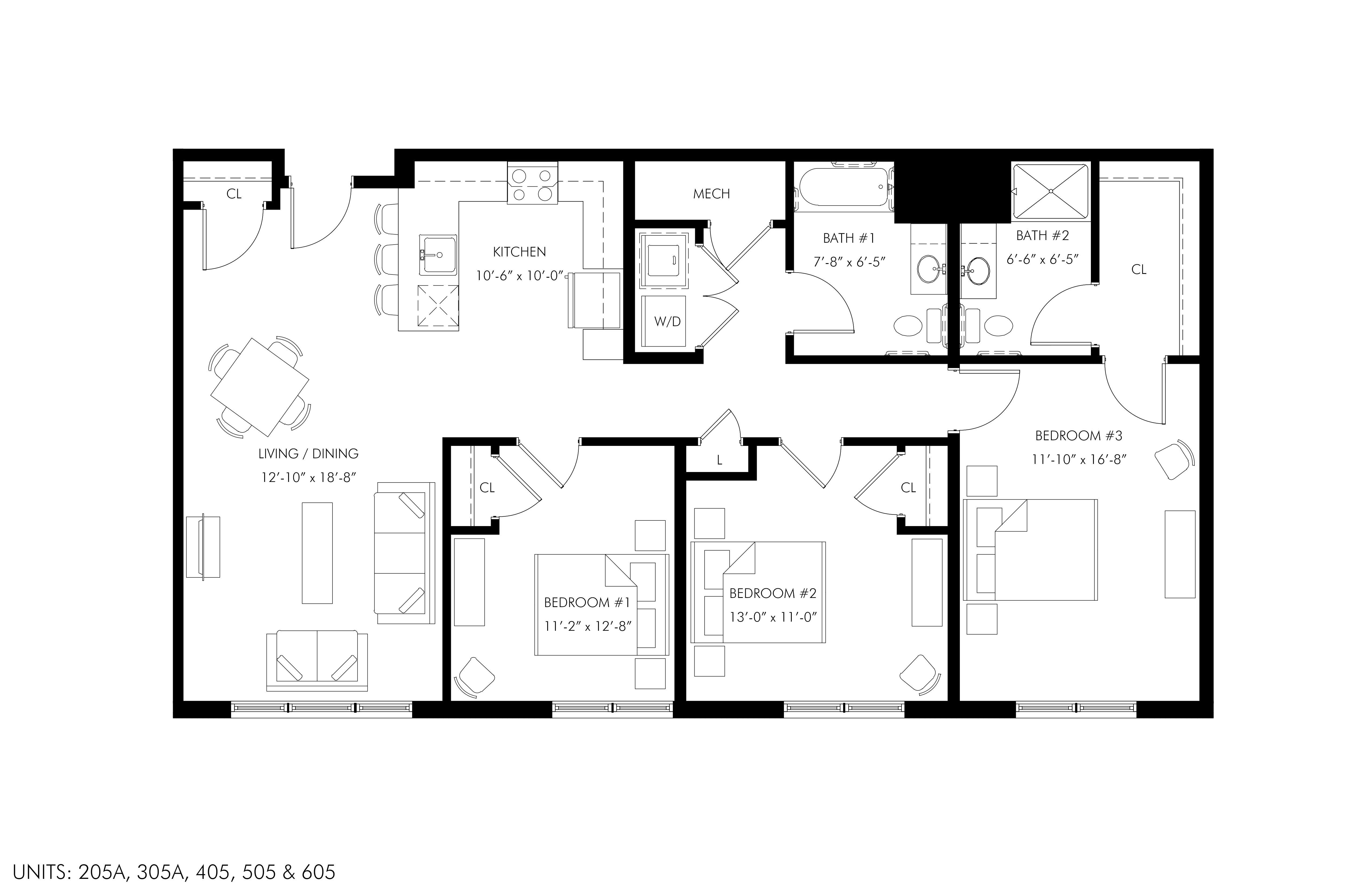 A black and white image of a floor plan for a house.
