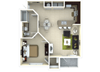 One Bedroom Floor Plan at The Amalfi Clearwater Luxury Apartments in Clearwater, FL