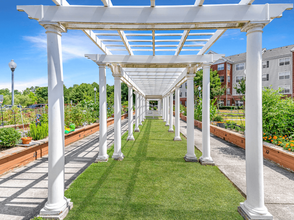 Garden Courtyard at Chester Village Senior Apartments
