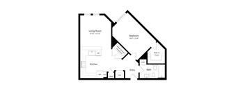 A black and white image of a floor plan for a home.