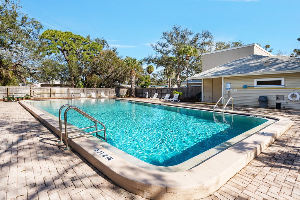 Resort-inspired pool at Rivercrest Apartments in Melbourne FL