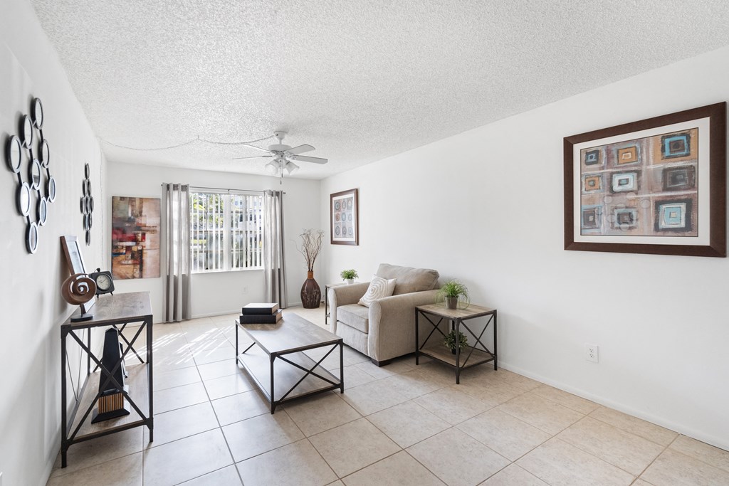 Living Space at Rivercrest Apartments in Melbourne FL