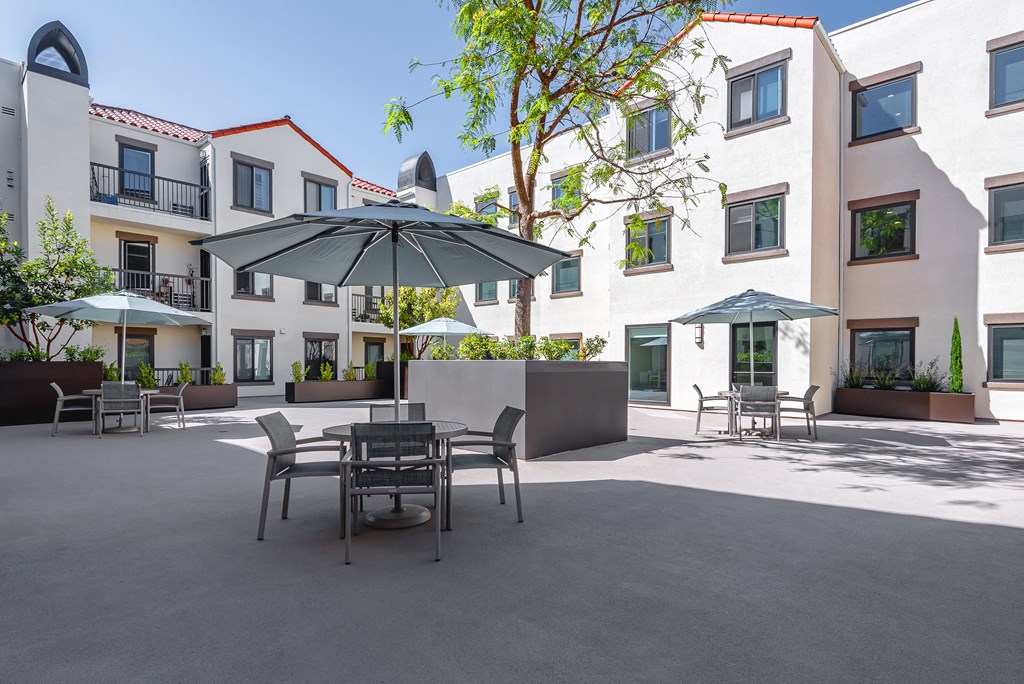 Outdoor Seating at Carson Terrace Senior Apartments in Carson CA
