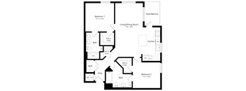 Two Bedroom Floor Plan at Everly Luxury Apartments in Naples FL