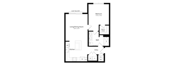 One Bedroom Floor Plan at Everly Luxury Apartments in Naples FL