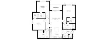 Three Bedroom Floor Plan at Everly Luxury Apartments in Naples FL