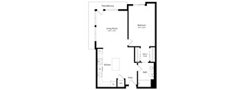 One Bedroom Floor Plan with 850 Sq. Ft. at F11 Luxury Apartments in San Diego CA