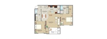 Two Bedroom Floor Plan at Bennett Creek Apartments in Jacksonville FL