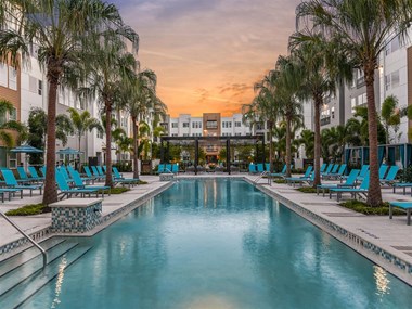 Resort-Style Pool at Lyra Luxury Apartments Near Downtown Sarasota, FL