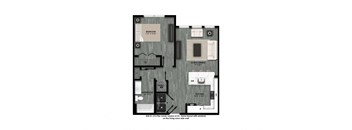 One bedroom floor plan La Cima Apartments Austin, TX