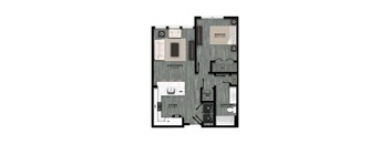 1 Bedroom Floor Plan at La Cima