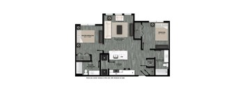 Two Bedroom Floor Plan at La Cima