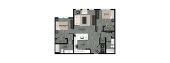 Two Bedroom Floor Plan at La Cima