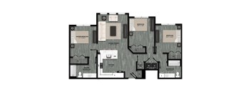 Three Bedroom Floor Plan at La Cima