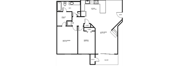 2 Bedroom Floor Plan at Fieldpointe Apartments in Frederick, MD