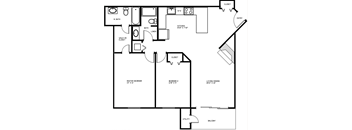 2 Bedroom Floor Plan at Fieldpointe Apartments in Frederick, MD