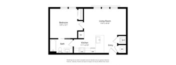 One Bedroom Floor Plan at The Foundry Luxury Apartments in Tampa FL