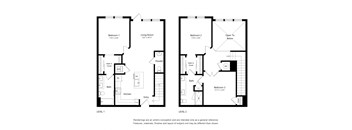 Three Bedroom Townhome Floor Plan at The Foundry Luxury Apartments in Tampa FL
