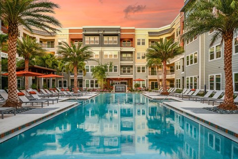 Resort-Style Pool at Grady Square Apartments in Tampa, FL