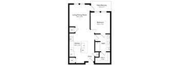 One Bedroom Floor Plan at Grady Square Luxury Apartments in Tampa FL