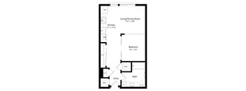Studio Floor Plan at Grady Square Luxury Apartments in Tampa FL
