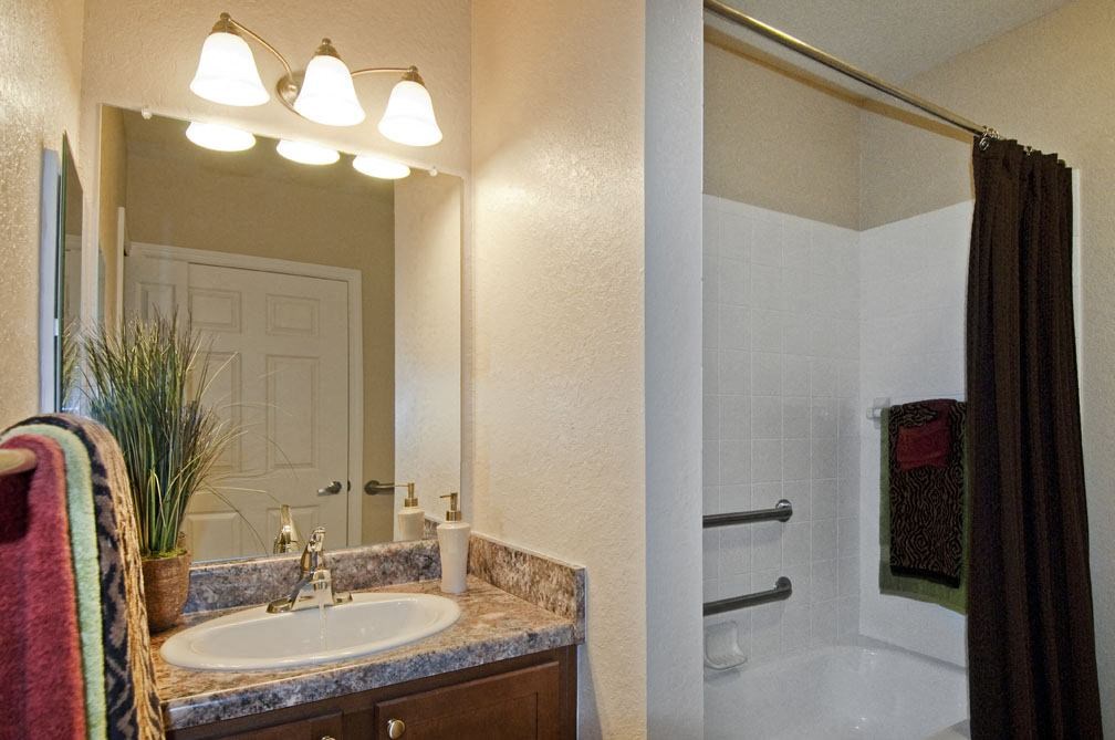 Bathrooms with Grab Bars at Grand Reserve Senior Apartments in Zephyrhills FL