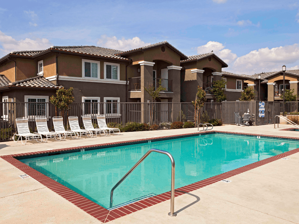 Swimming Pool at Harvard Court Affordable Apartments in Lindsay, CA