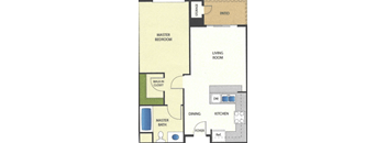 1 Bedroom Floor Plan at Hayward Village Senior Apartments in Hayward CA