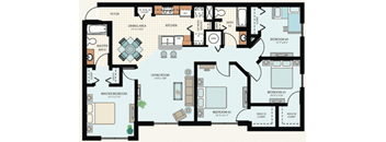 4 Bedroom Floor Plan at Hunt Club Apartments in Tampa FL