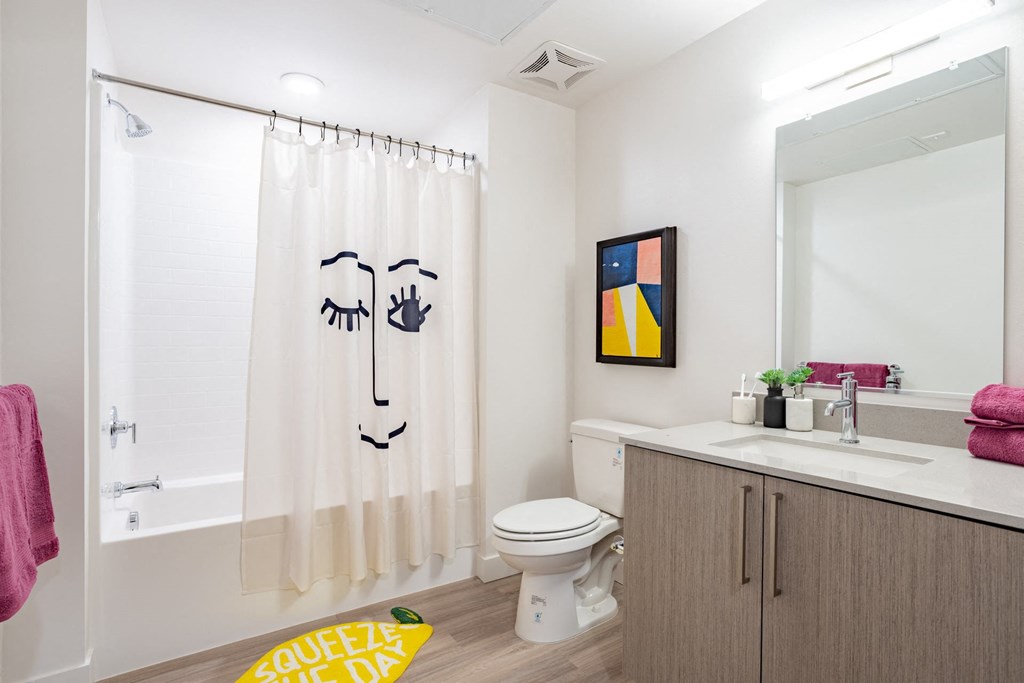 Upscale bathroom at The Chandler in North Hollywood