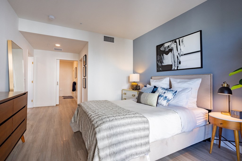 Spacious bedroom with private bath at The Chandler in North Hollywood