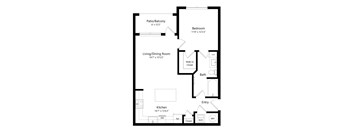 One Bedroom Floor Plan at Lenox at Bloomingdale Luxury Apartments in Riverview FL