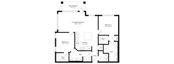 Two Bedroom Floor Plan at Lenox at Bloomingdale Luxury Apartments in Riverview FL