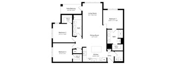 Three Bedroom Floor Plan at Lenox at Bloomingdale Luxury Apartments in Riverview FL