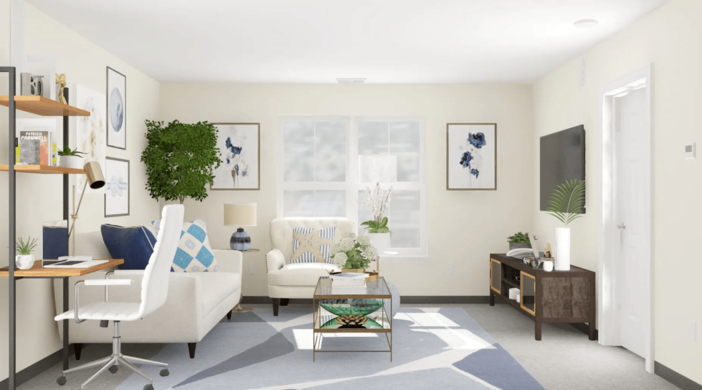 Living Room Rendering Wharfside Commons Renovations Affordable Apartments in Middletown CT