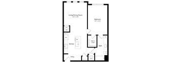 One Bedroom Floor Plan at Lyra Luxury Apartments in Sarasota FL