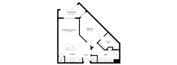 A2 Floor Plan with 1,107 Sq. Ft. at Lyra, Sarasota, FL, 34237