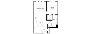 One Bedroom Floor Plan at Lyra Luxury Apartments in Sarasota FL